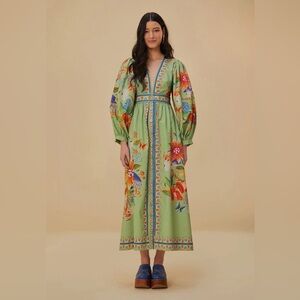 FARM Rio Green Bright Yard Maxi Dress